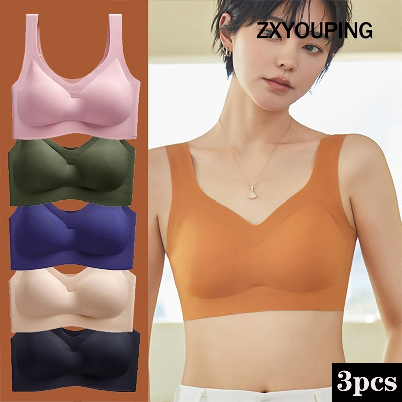 Cotton Bra Everyday - 3PCS Sexy Sports Bra Seamless Bra