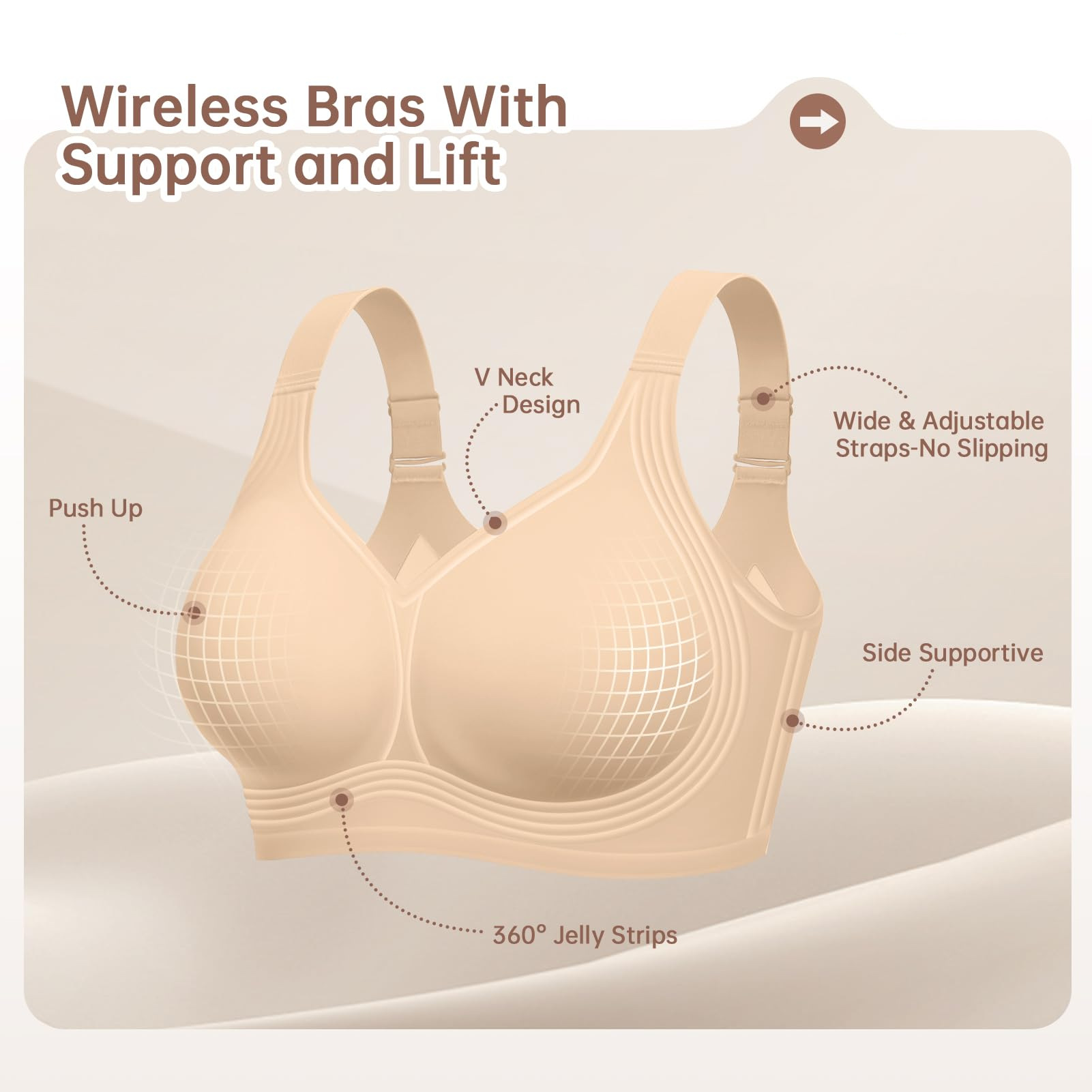 Plus Size Wireless Bra for Wom - Underwire Bra Padded ulasan dan harga
