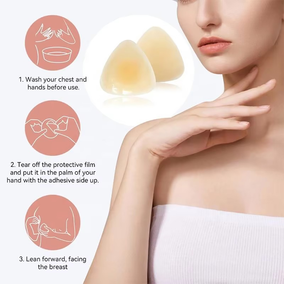 Silicone Triangular Nipple Cov - Backless Bra Sticky ulasan dan harga