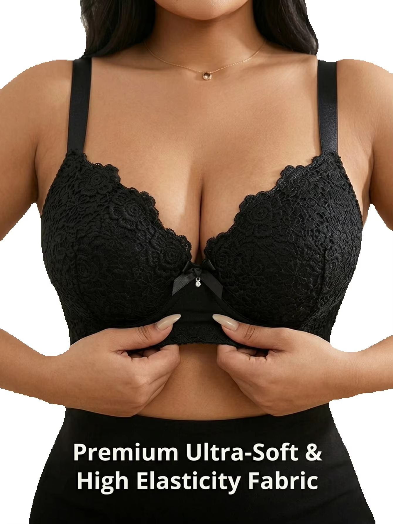 Women Plus Size Floral Push Up - Plunge Bra Push Up ulasan dan harga