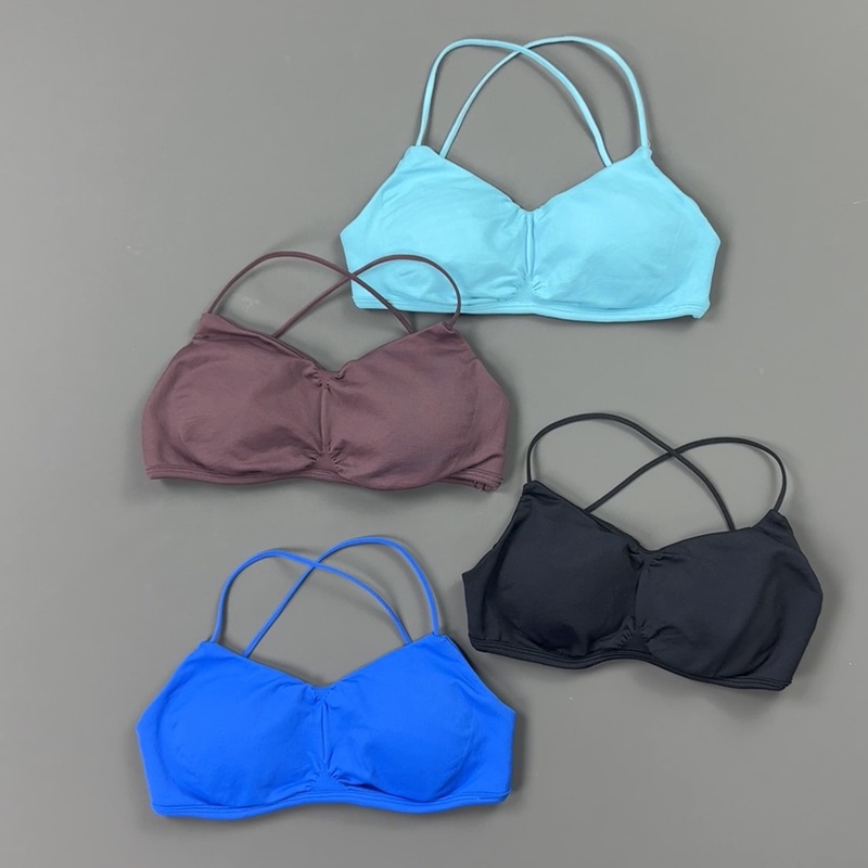 HISTELLO Front Ruched Cross Ba - Sports Bra Racerback ulasan dan harga