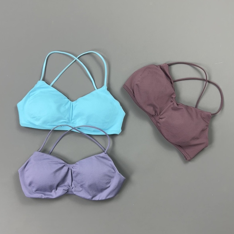 HISTELLO Front Ruched Cross Ba - Sports Bra Racerback ulasan dan harga
