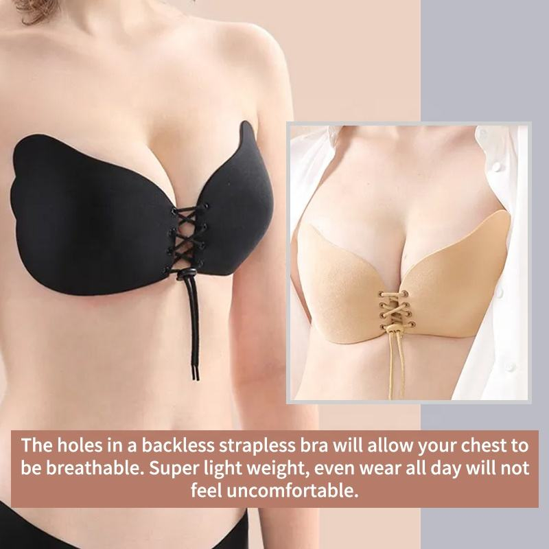 Wing shaped drawstring nude ba - Strapless Bra Adhesive ulasan dan harga
