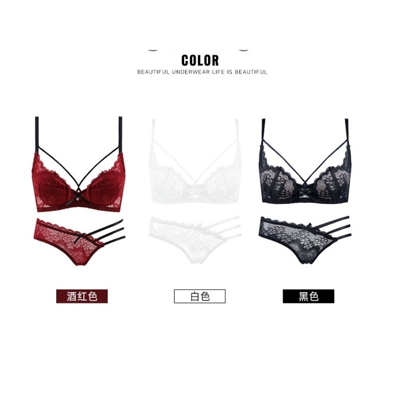 Elegant Lace Half Cup Bra Set, - Demi Bra Balconette ulasan dan harga