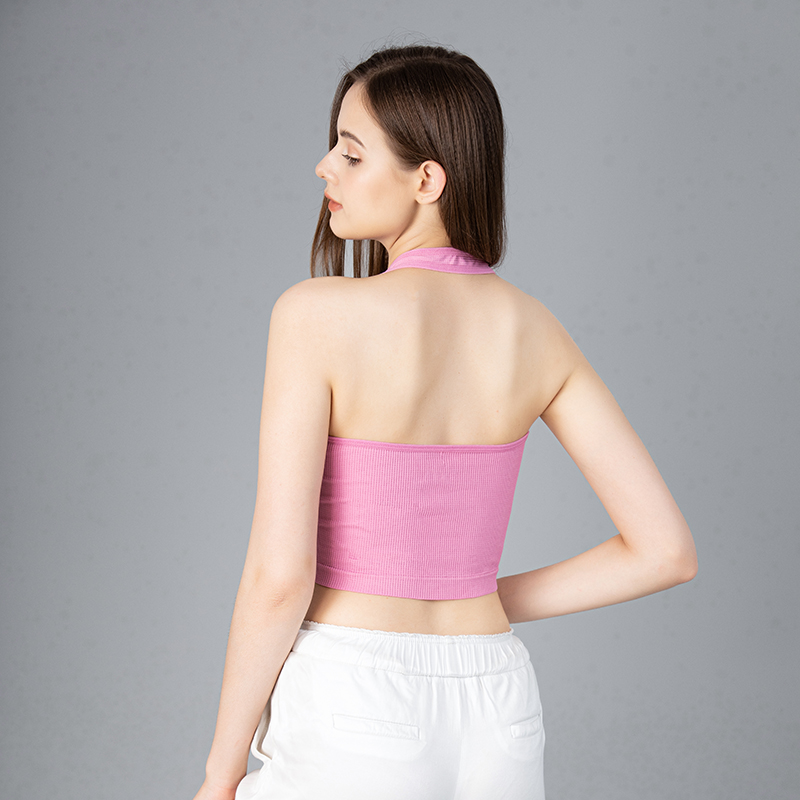 Halter-neck Tops Women Sexy Ba - T Shirt Bra Seamless ulasan dan harga