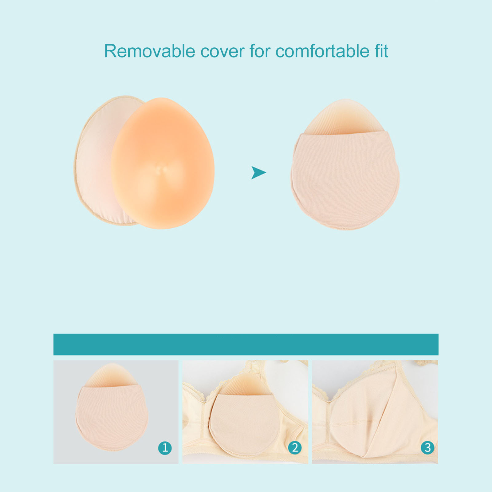 5.3Oz Silicone Bra Insert Drop - Mastectomy Bra Pocket ulasan dan harga
